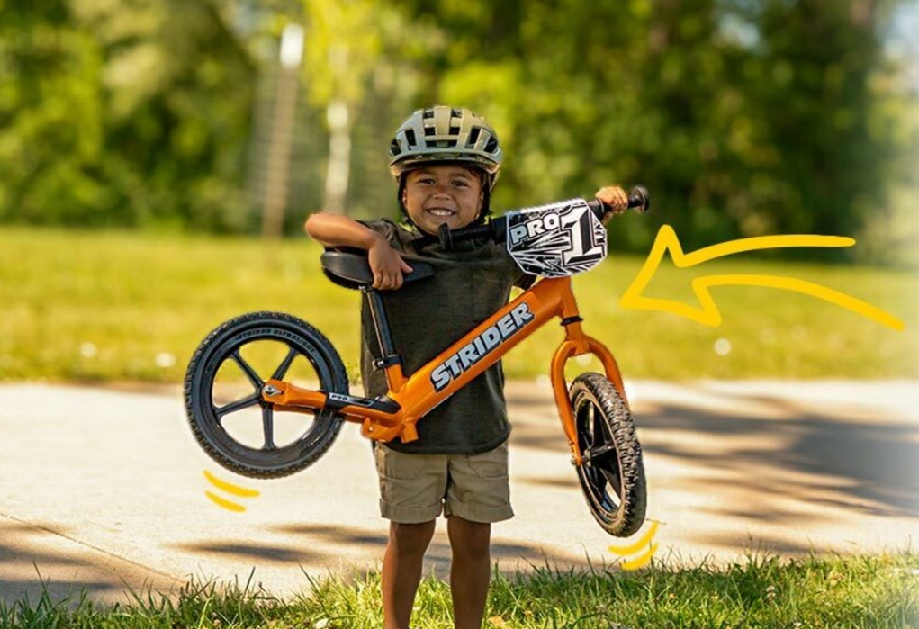 Strider 12 Pro Orange Rush Bicicleta Balance para Niños de 1 a 4